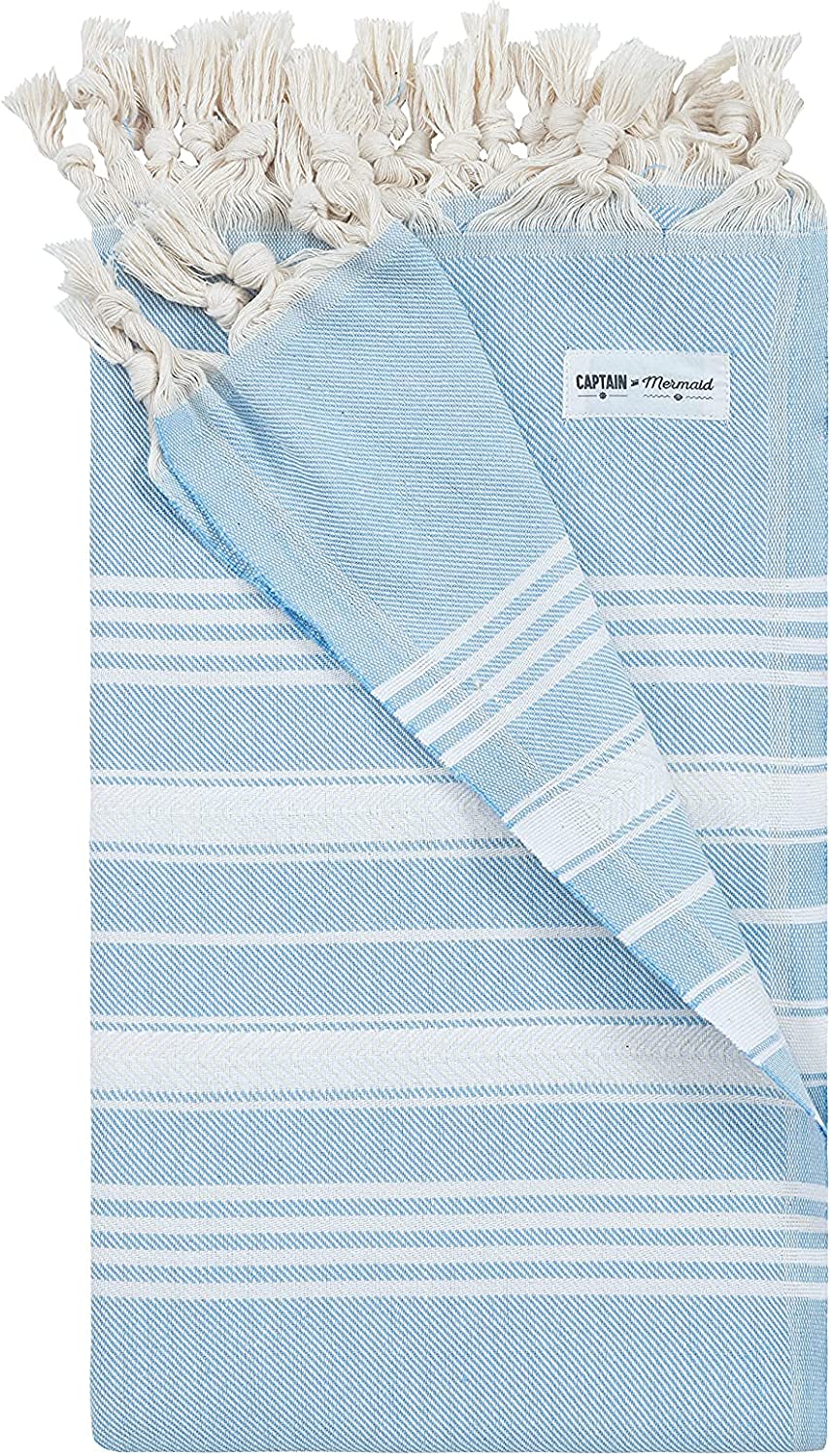Strandtuch aus 100% Baumwolle Blau 170x100